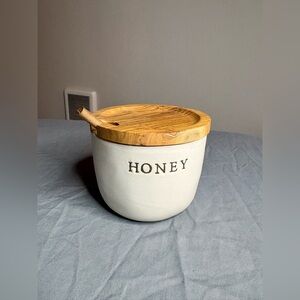 Hearth & Hand Honey Pot with Acadia Wood Lid and Matching Dipper